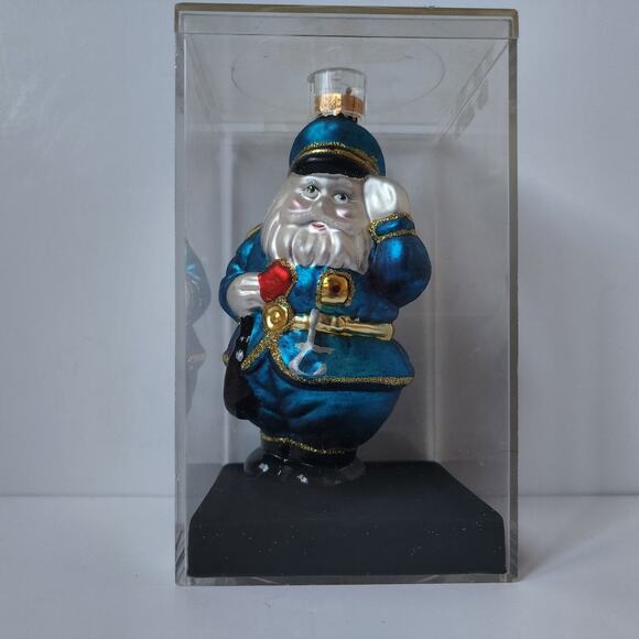 Blown Glass Police Officer Christmas Ornament Law Enforcement Santa Claus 2004 - Picture 7 of 9